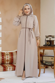 Modest Beige Plus Size Abaya 81151BEJ - 2
