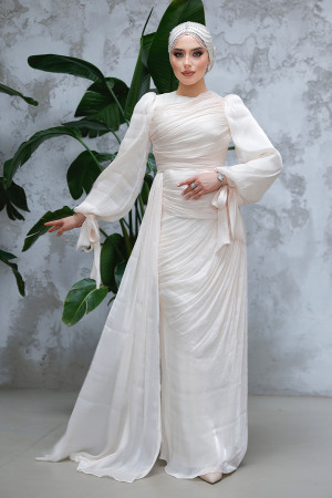 Modest Beige Prom Dress 48491BEJ - 1