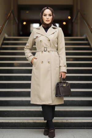 Modest Beige Trench Coat 60500BEJ - 1