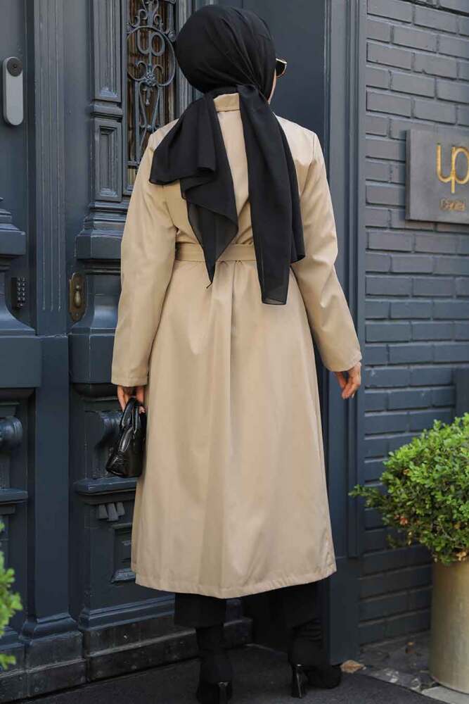 Modest Beige Trench Coat 62131BEJ - 3