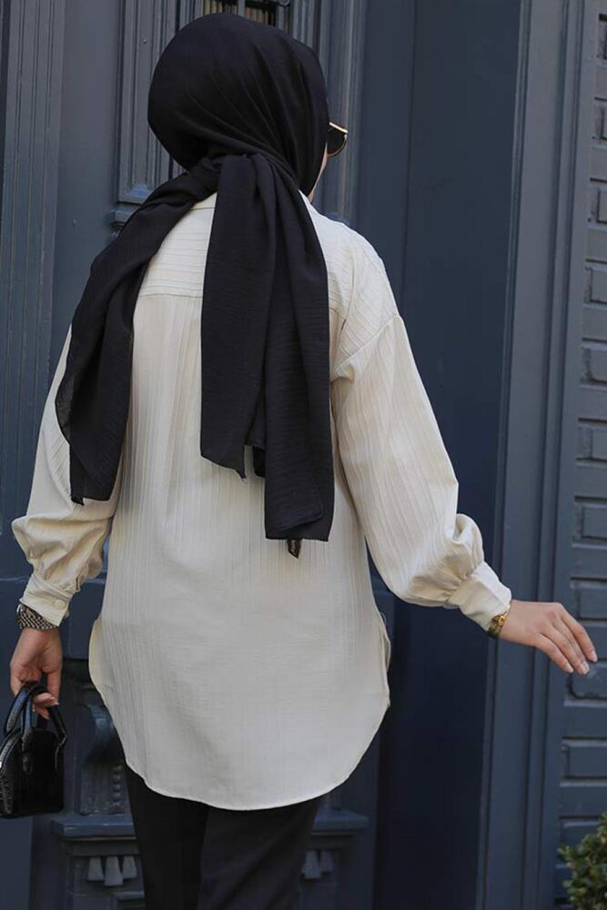 Modest Beige Tunic 11905BEJ - 4