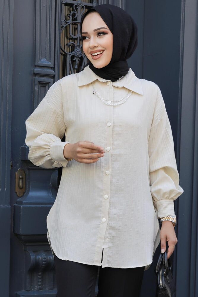 Modest Beige Tunic 11905BEJ - 2
