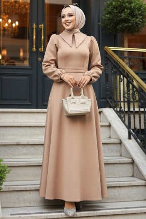 Modest Biscuit Dress 23123BS - 1