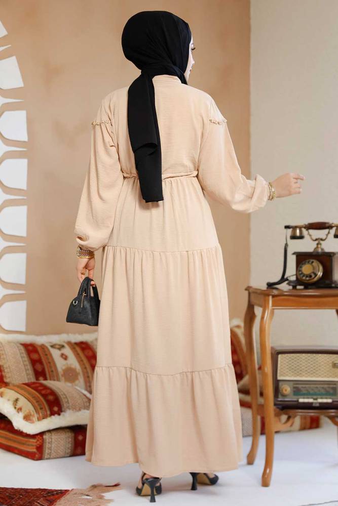 Modest Biscuit Eid Dress 10334BS - 3