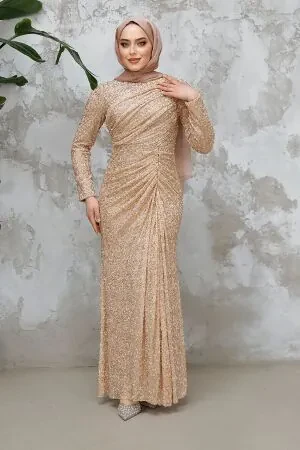 Modest Biscuit Evening Long Dress 50341BS 