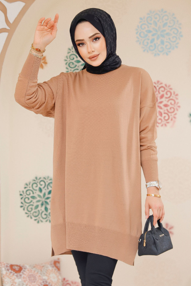 Modest Biscuit Knitwear Jumper Top 17203BS - 4