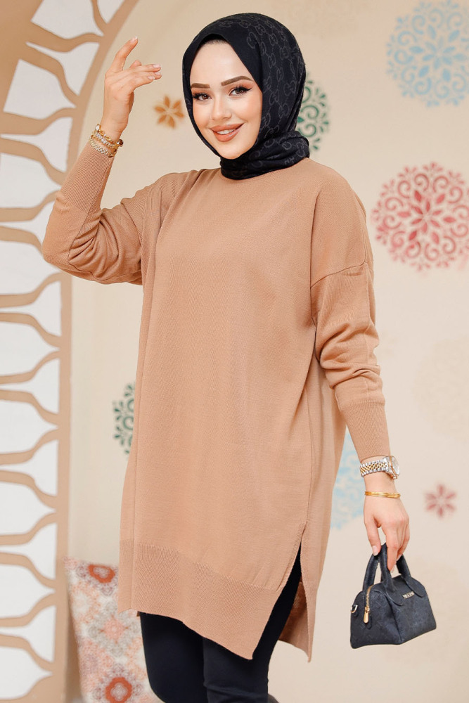 Modest Biscuit Knitwear Jumper Top 17203BS - 2