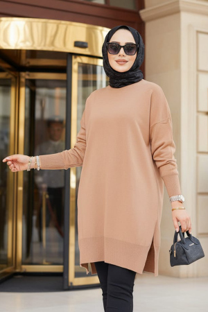 Modest Biscuit Knitwear Jumper Top 17203BS - 1