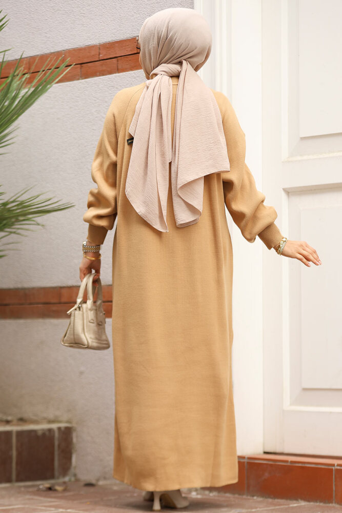 Modest Biscuit Maxi Knitwear Dress 30141BS - 3