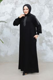 Modest Black Abaya 45274S - 1