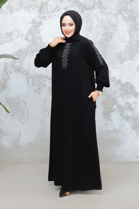 Modest Black Abaya 45274S - 1