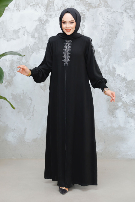 Modest Black Abaya 45274S - 2