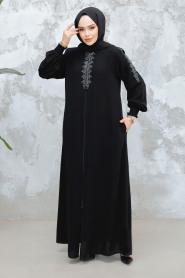 Modest Black Abaya 45274S - 3