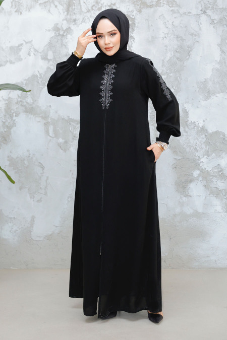 Modest Black Abaya 45274S - 3