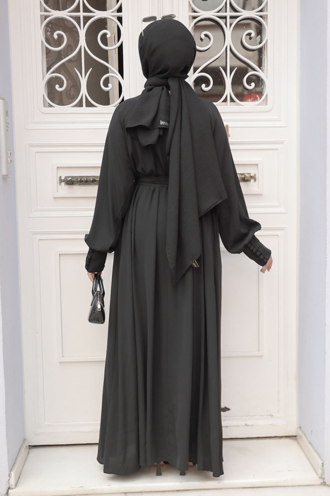 Modest Black Abaya Dress 330104S - 3