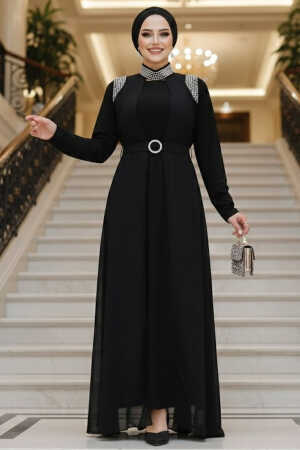 Modest Black Abaya Dual Suit 43201S - 1