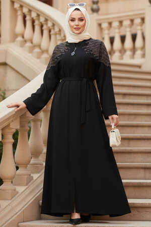 Modest Black Abaya Dubai 29108S - 1