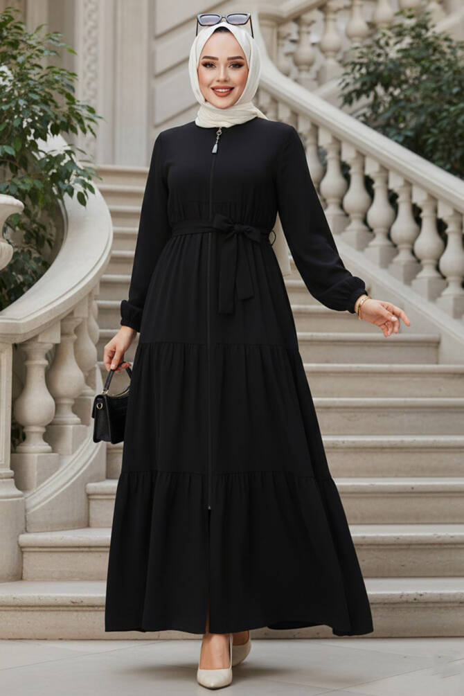 Modest Black Abaya Dubai 80781S - 1