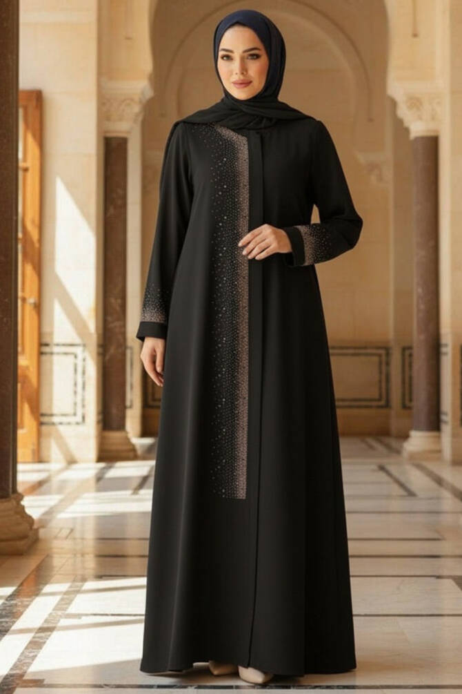 Modest Black Abaya For Women 26331S - 1