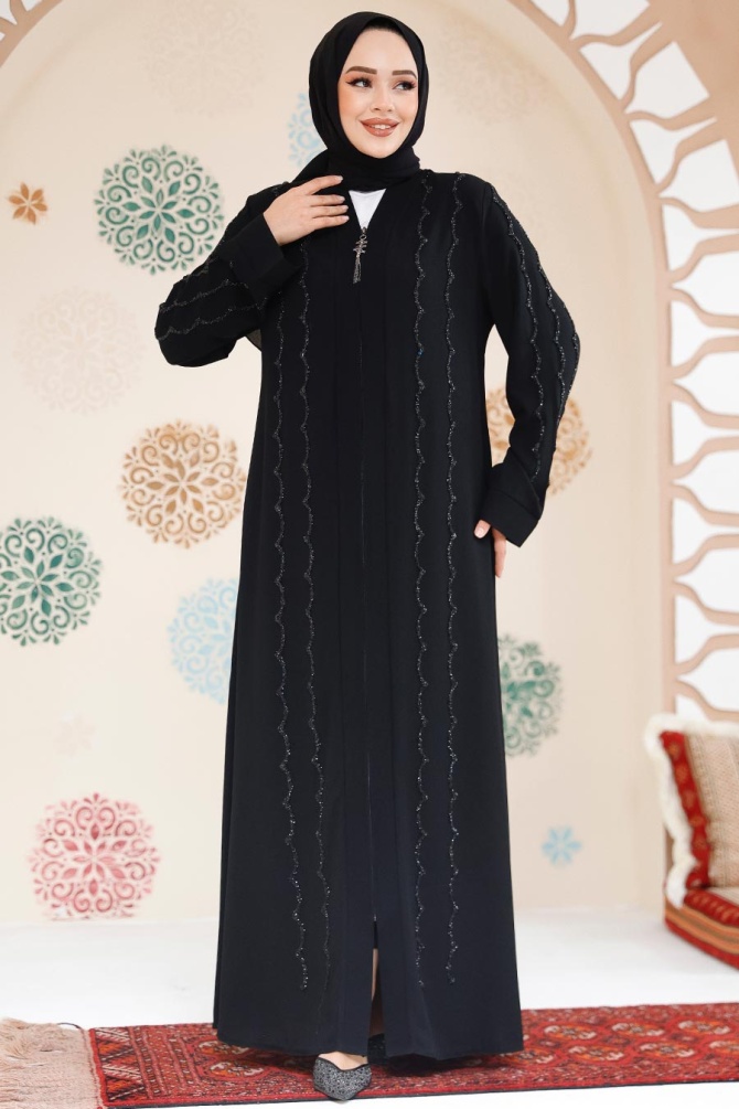 Modest Black Abaya For Women 29113S - 1