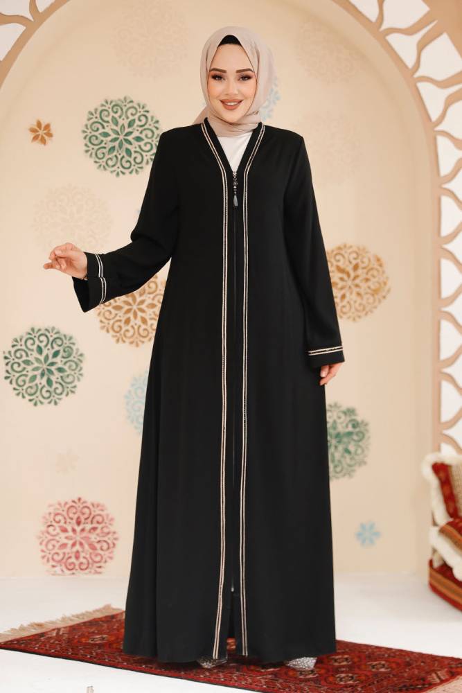 Modest Black Abaya For Women 35167S - 1