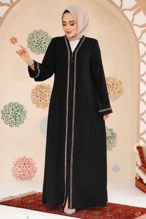 Modest Black Abaya For Women 35167S - 2