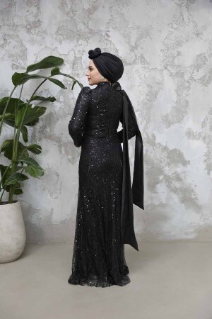 Modest Black Bridal Dress 50541S - 4