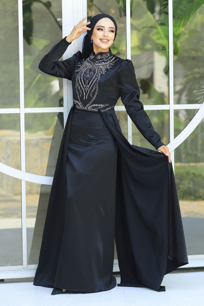 Modest Black Bridesmaid Dress 25878S - 3