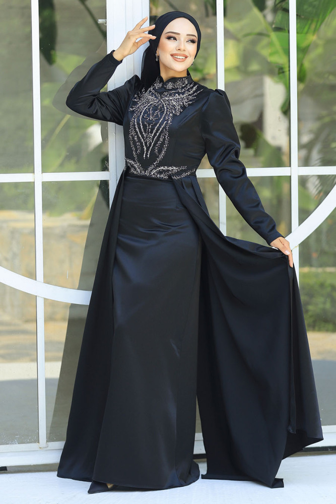 Modest Black Bridesmaid Dress 25878S - 1