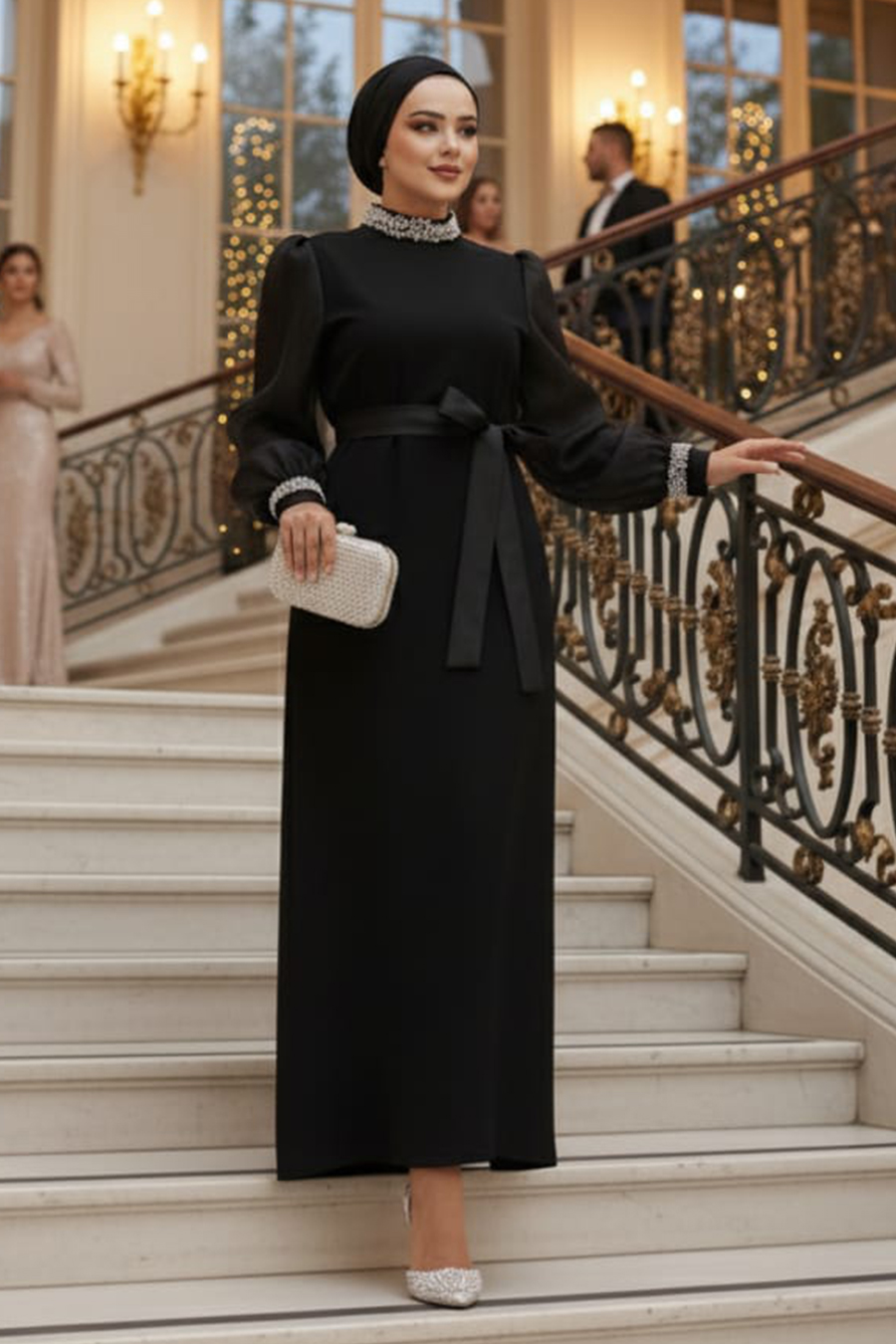 Modest Black Bridesmaid Dress 4576S - Neva-style.com
