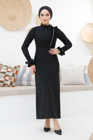 Modest Black Bridesmaid Dress 46331S - 2