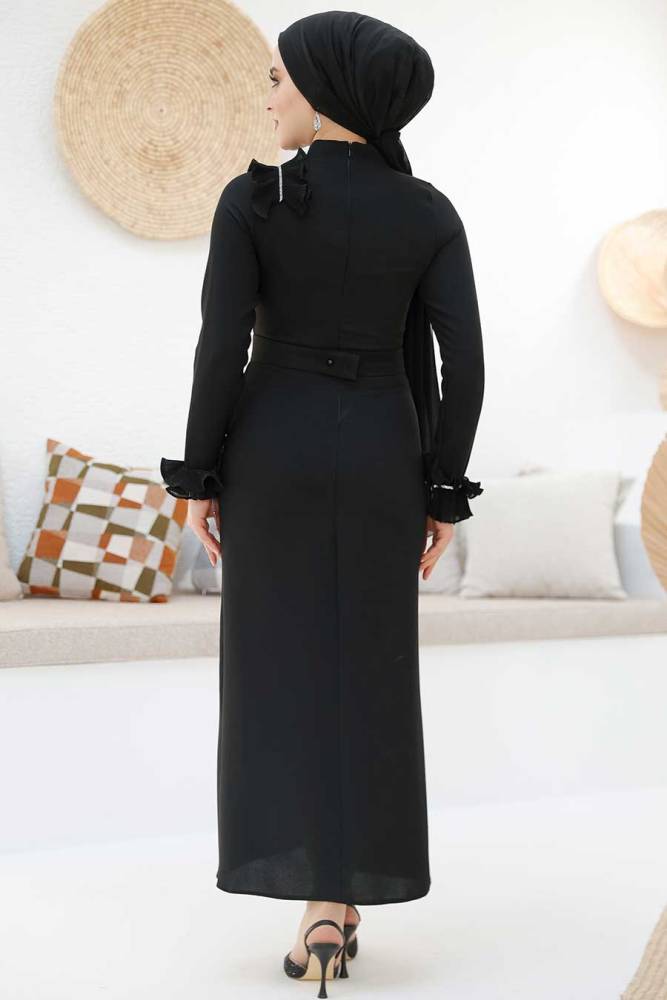 Modest Black Bridesmaid Dress 46331S - 4