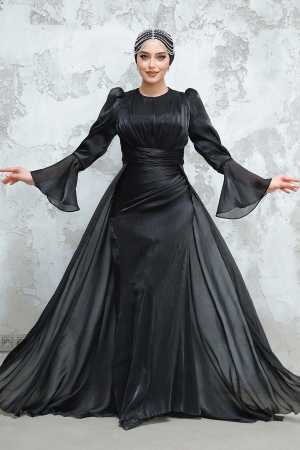 Modest Black Bridesmaid Dress 4986S - 1