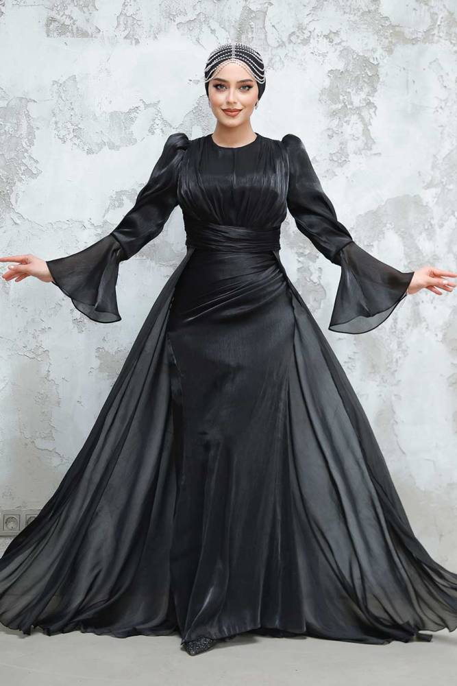 Modest Black Bridesmaid Dress 4986S - 1
