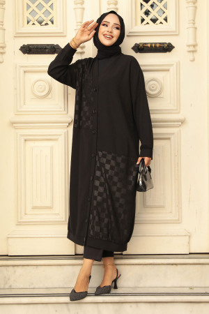 Modest Black Coat 15161S - 1