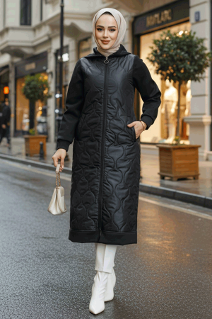Modest Black Coat 80291S - NEVA STYLE
