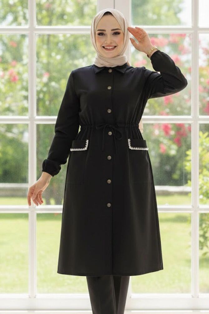 Modest Black Coat 91781S - 1