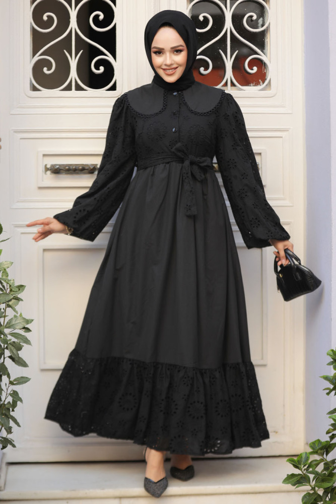 Modest Black Dress For Women 10034S - 1