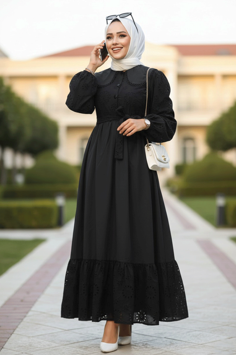 Modest Black Dress For Women 10034S - Neva-style.com