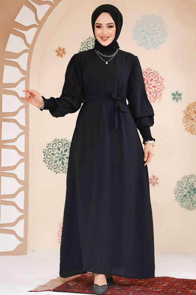 Modest Black Dress For Women 10124S - 1