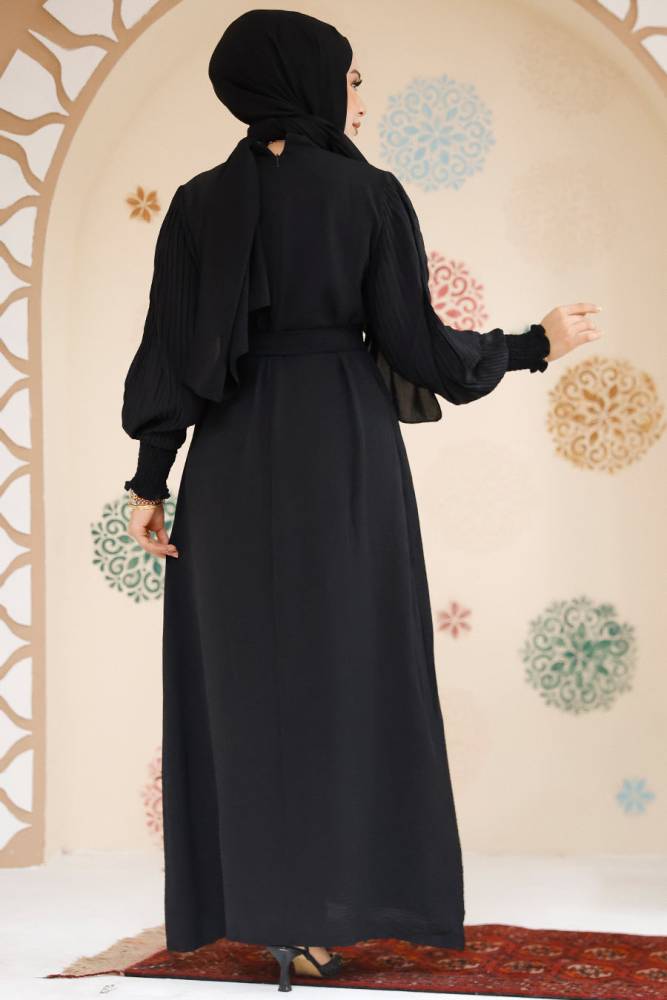 Modest Black Dress For Women 10124S - 3