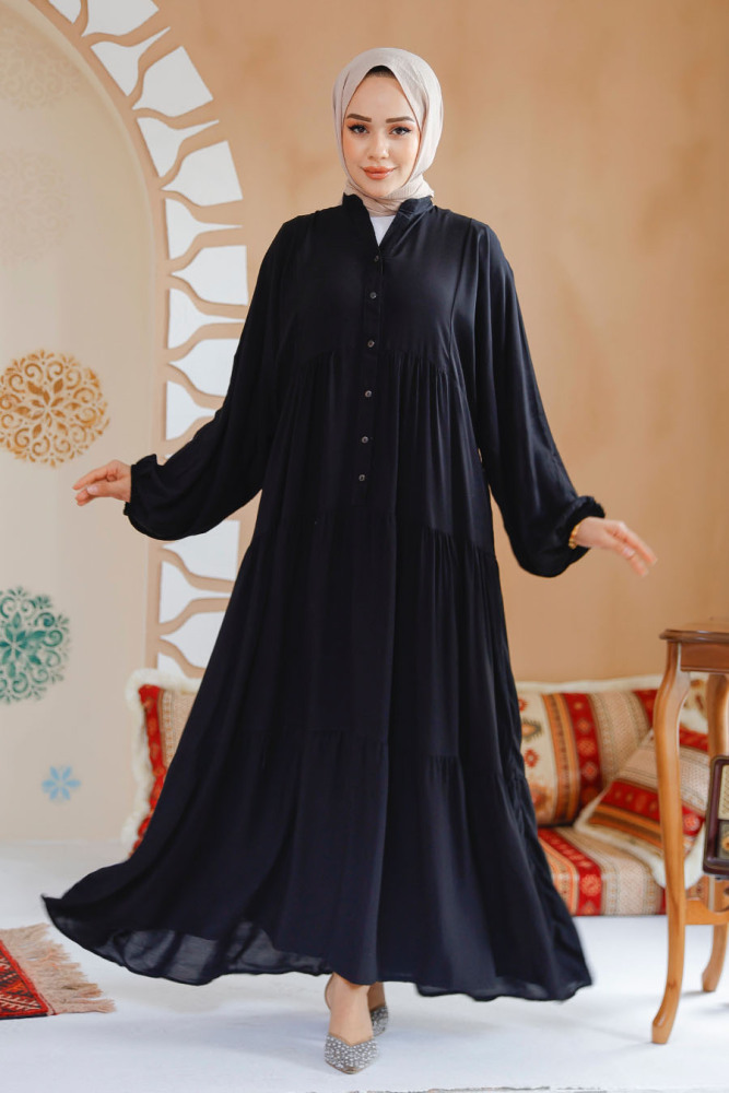 Modest Black Dress For Women 20612S - 1