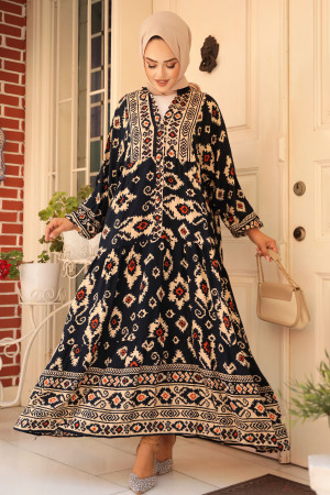 Modest Black Dress For Women 23453S - 4