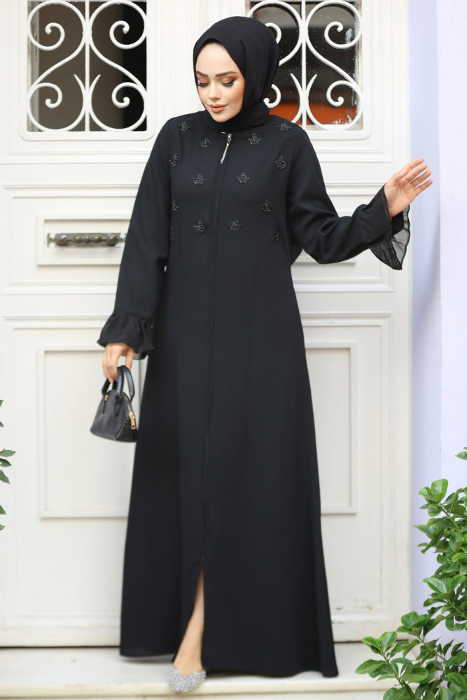 Modest Black Dubai Abaya 520090S - 1