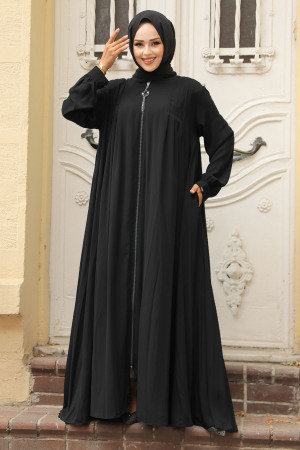 Modest Black Dubai Abaya 520180S - 1