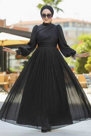Modest Black Evening Gown 44081S 