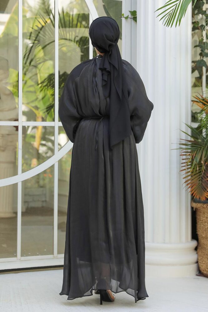 Modest Black Evening Gown 53781S - 4