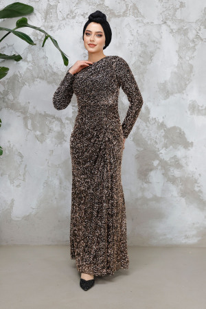 Modest Black Evening Long Dress 50341S - 1