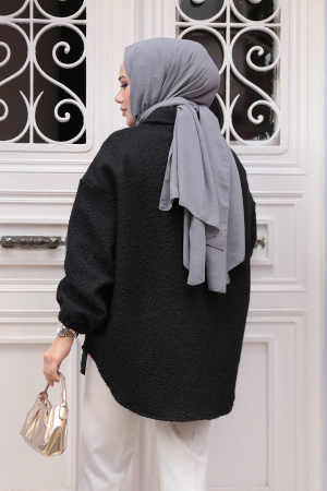 Modest Black Felt Jacket 30142S - 5