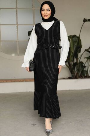 Modest Black Gilet Dress 40262S - 3